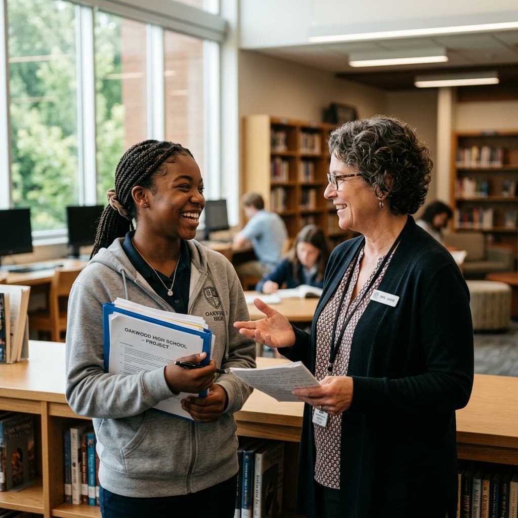 Supportive learning conversation in modern school library